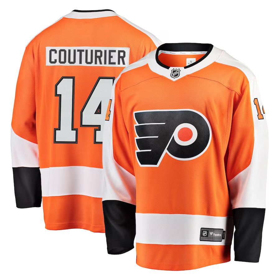 Men Philadelphia Flyers 14 Sean Couturier Fanatics Branded Orange Breakaway NHL Jersey